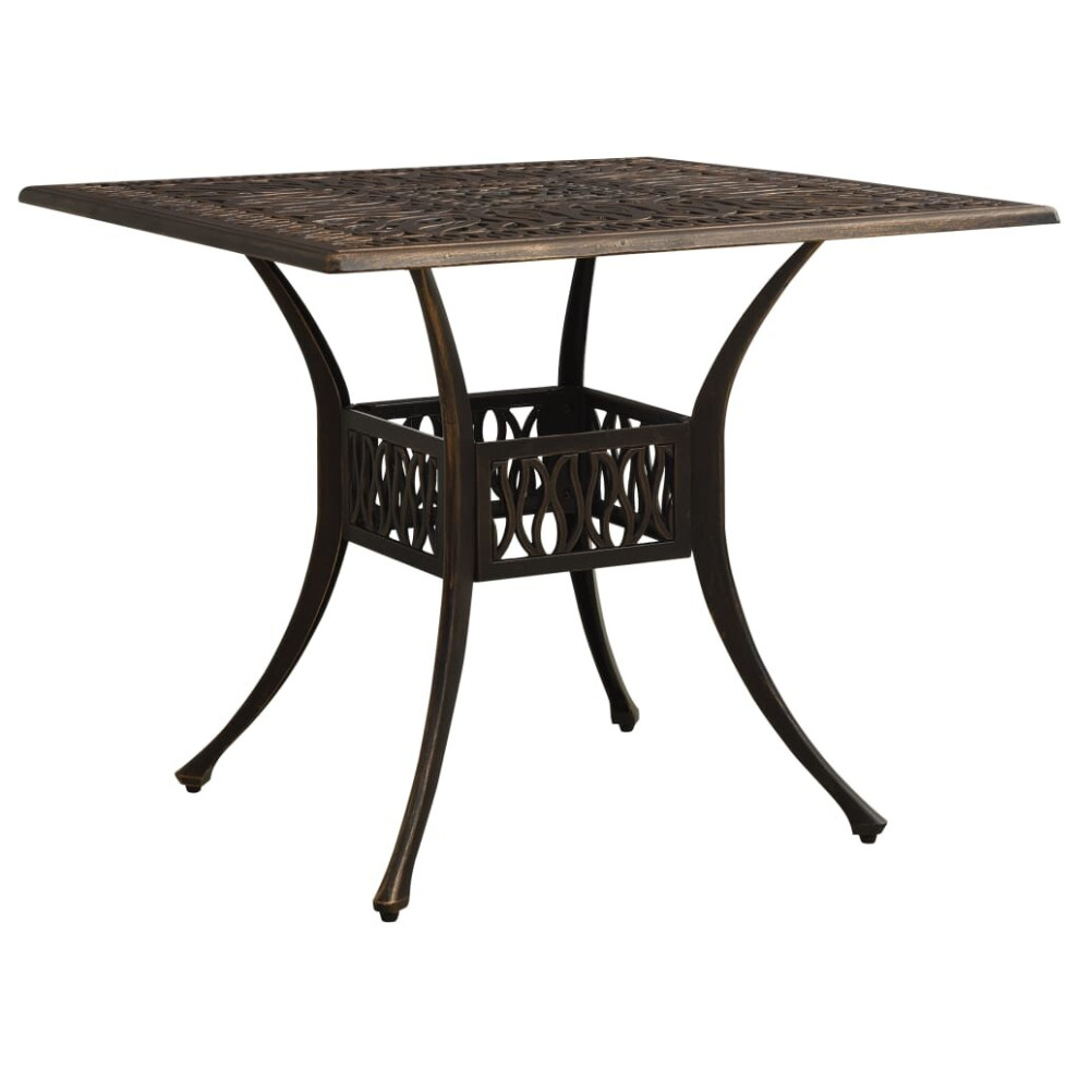 vidaXL Garden Table Bronze Cast Aluminium Outdoor Patio Dining Dinner Desk