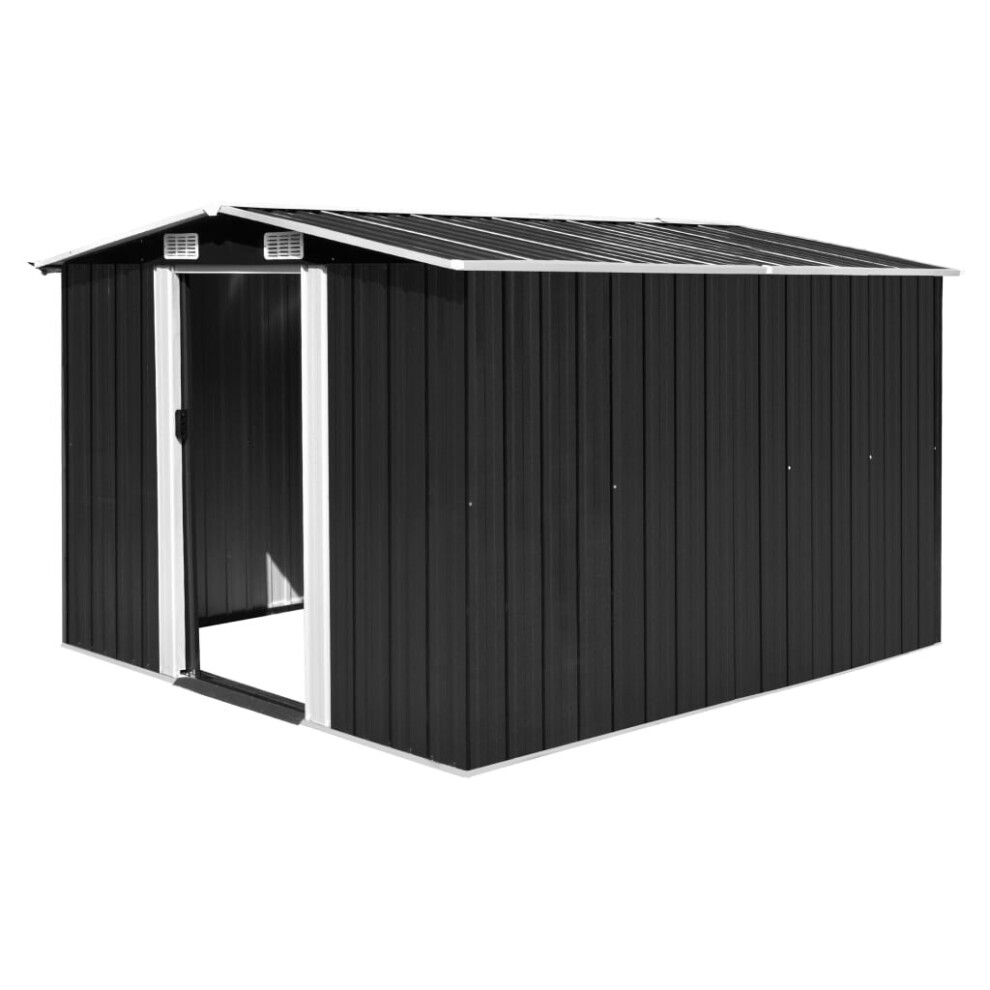 vidaXL Garden Shed 257x298x178cm Metal Anthracite Tool Storage House Cabin