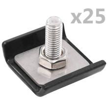 vidaXL Grid Mat Connector 25 Sets Anthracite Double Door Mat Fence Accessory