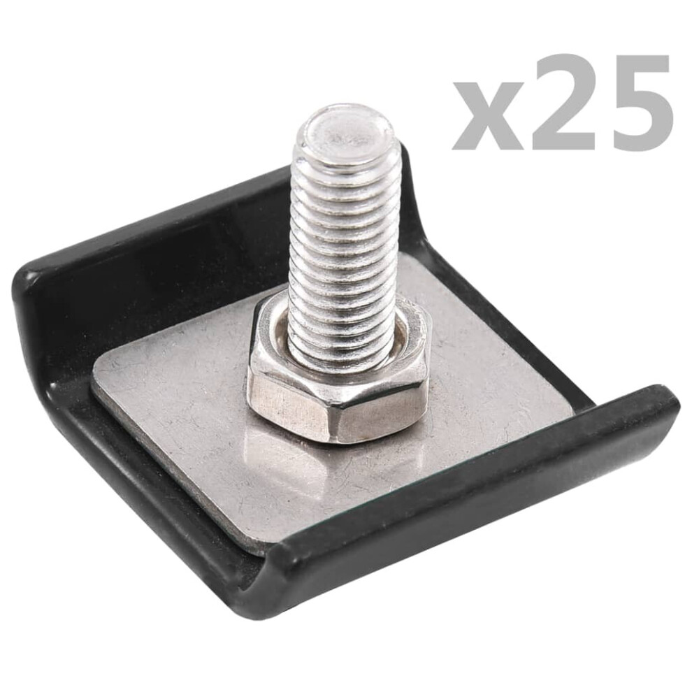 Vidaxl Grid Mat Connector 25 Sets Double Door Mat Fence Accessory Anthracite