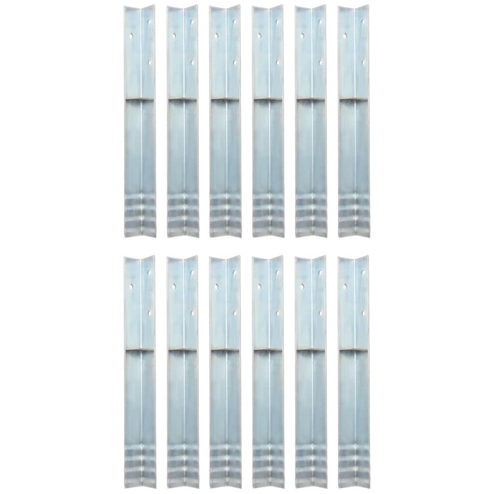 Vidaxl 12X L-Shaped Ground Anchors Galvanised Steel 5X5x50cm Stabilising Tool 8718475519300