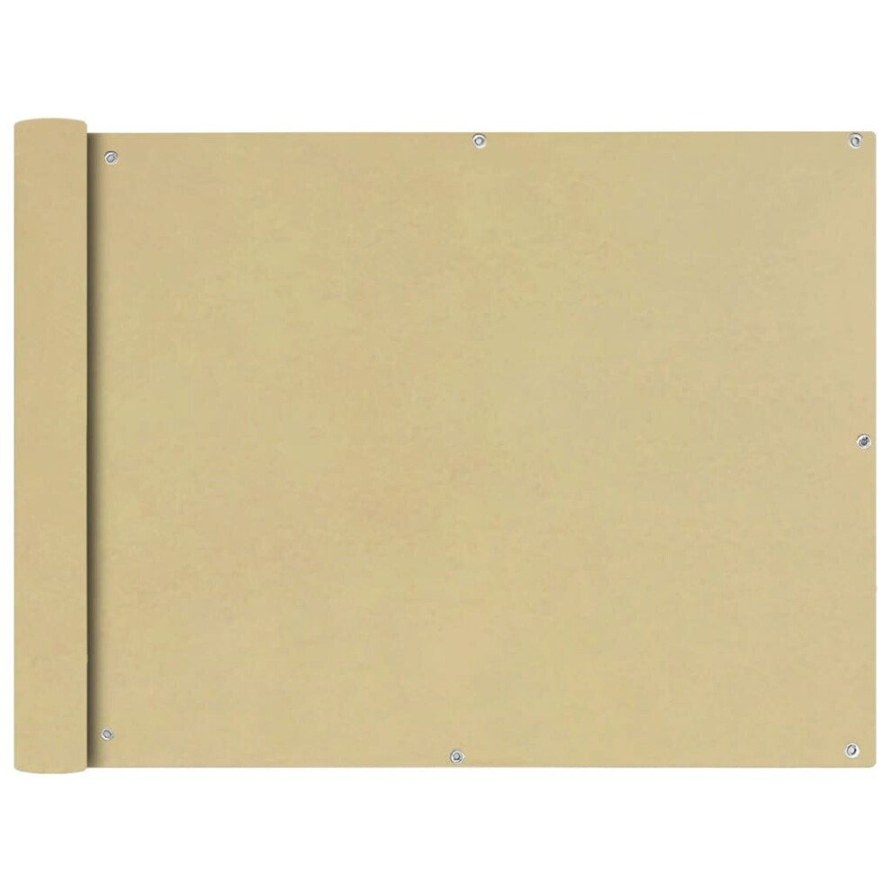 Vidaxl Balcony Screen Oxford Fabric 90X600cm Beige Garden Patio Panel Sunshade