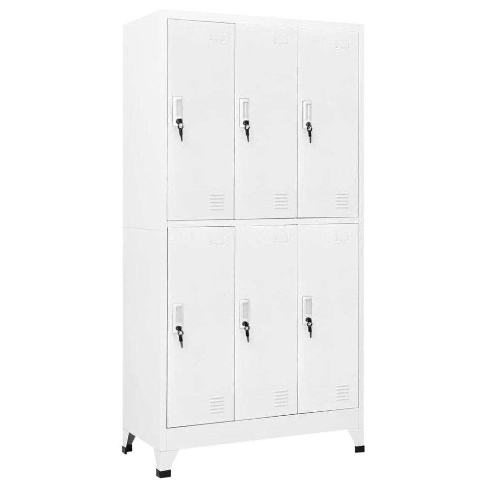 vidaXL Locker Cabinet with 6 Compartments Steel Grey Storage Unit Organiser