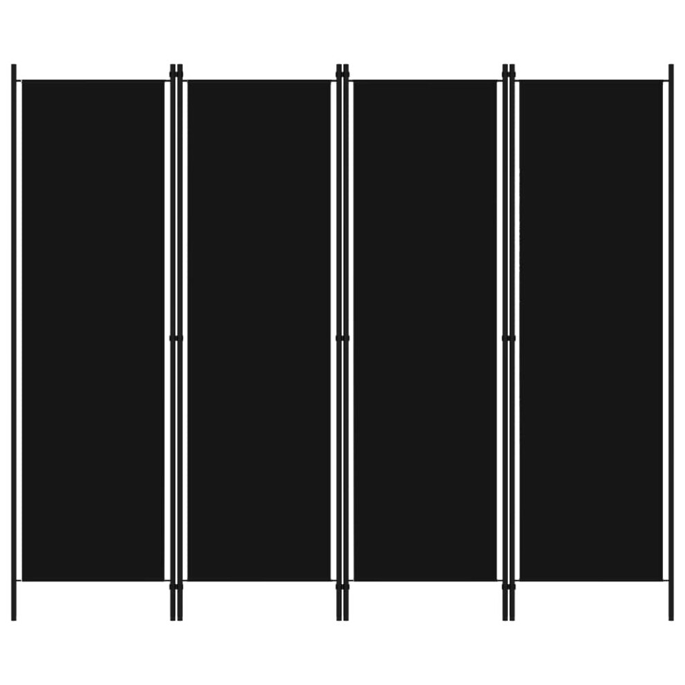 vidaXL 4-Panel Room Divider Black 200x180 cm - Image 2