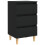 VidaXL vidaXL Bed Cabinet with Solid Wood Legs Black Side Bedroom Table Nightstand 1