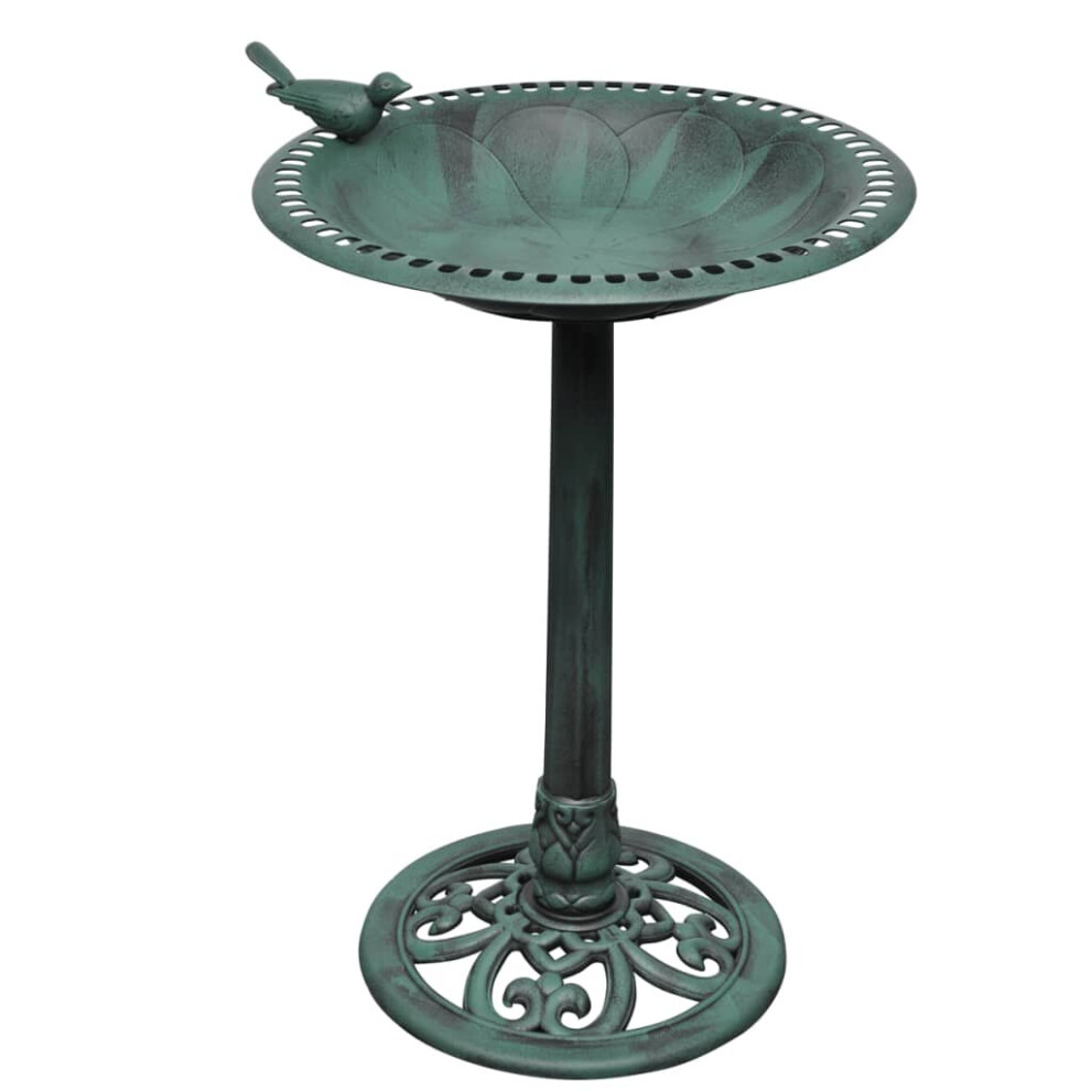 vidaXL Bird Bath with Decorative Bird Pedestal Garden Outdoor Wild Water Resin