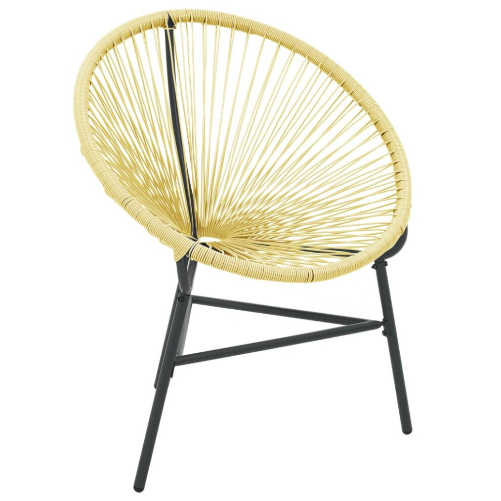 Vidaxl Garden Acapulco Chair Poly Rattan Beige Outdoor Patio Seat Furniture