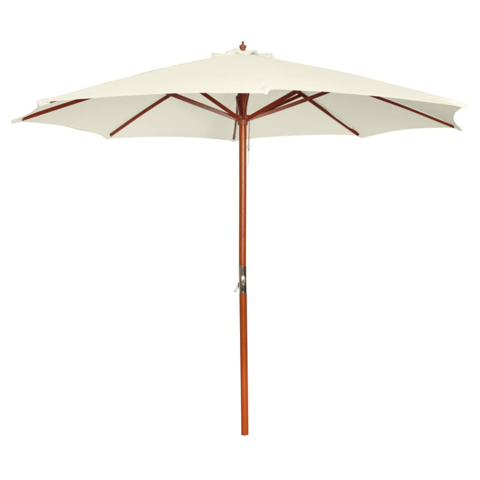 vidaXL Parasol 300x258cm Sand White Outdoor Beach Umbrella Canopy Sunshade