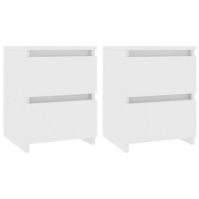 vidaXL 2x Bedside Cabinets Engineered Wood White Telephone Stand Cocuh Table