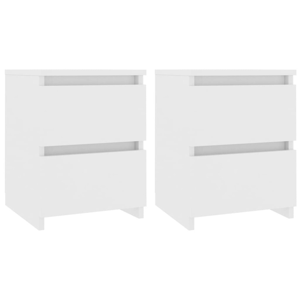 B&Q -  Bedside Cabinets 2 Pcs White 30X30X40 Cm Engineered Wood - Image 3