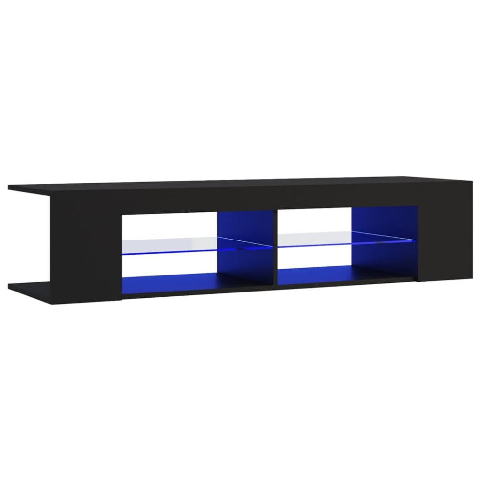 vidaXL TV Cabinet with LED Lights Black Hifi Stand Desk TV Unit Hifi Cabinet