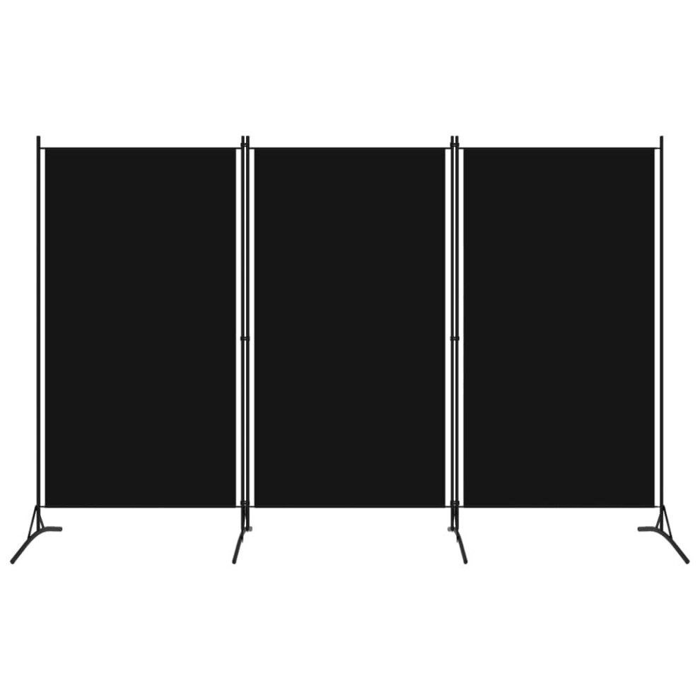 vidaXL 3-Panel Room Divider Black 260x180 Cm Wall Partition Screen Separator