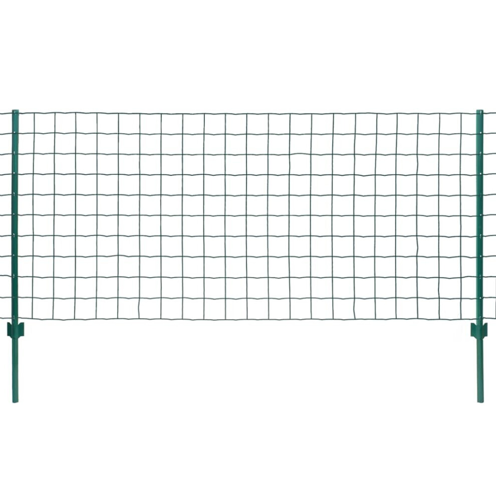vidaXL Euro Fence Set 20x0.8m Steel Green Outdoor Garden Patio Wire Mesh Panel