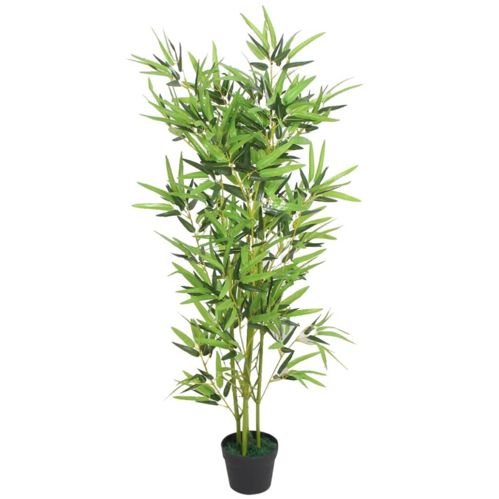 vidaXL Artificial Bamboo Plant with Pot 120cm Green Fake Lifelike Indoor Decor