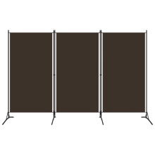vidaXL 3-Panel Room Divider Brown 260x180 cm Wall Partition Screen Separator
