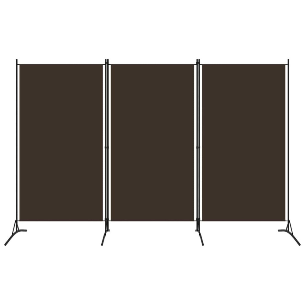 Vidaxl 3-Panel Room Divider Brown 260X180 Cm Wall Partition Screen Separator