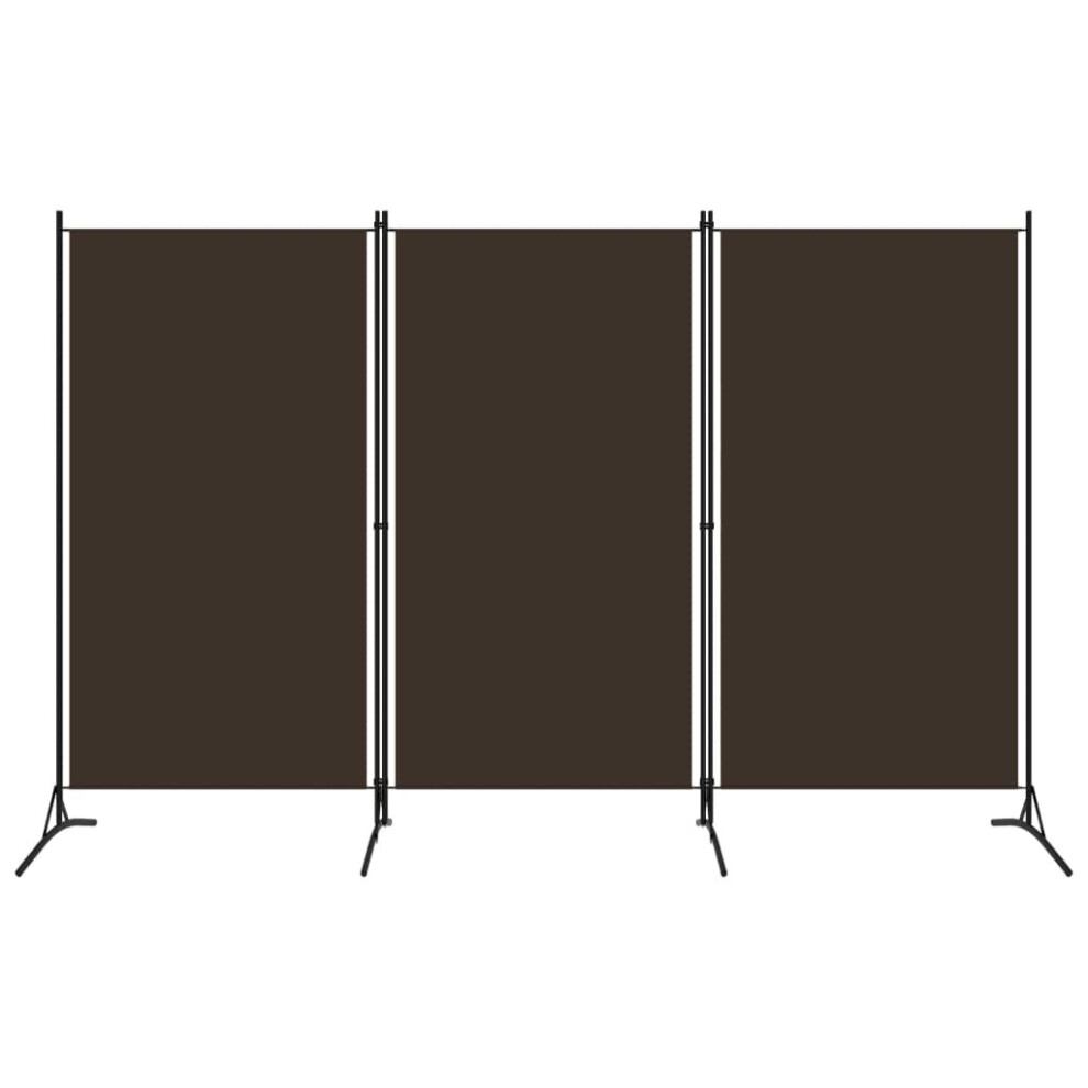 vidaXL 3-Panel Room Divider Brown 260x180 cm Wall Partition Screen Separator