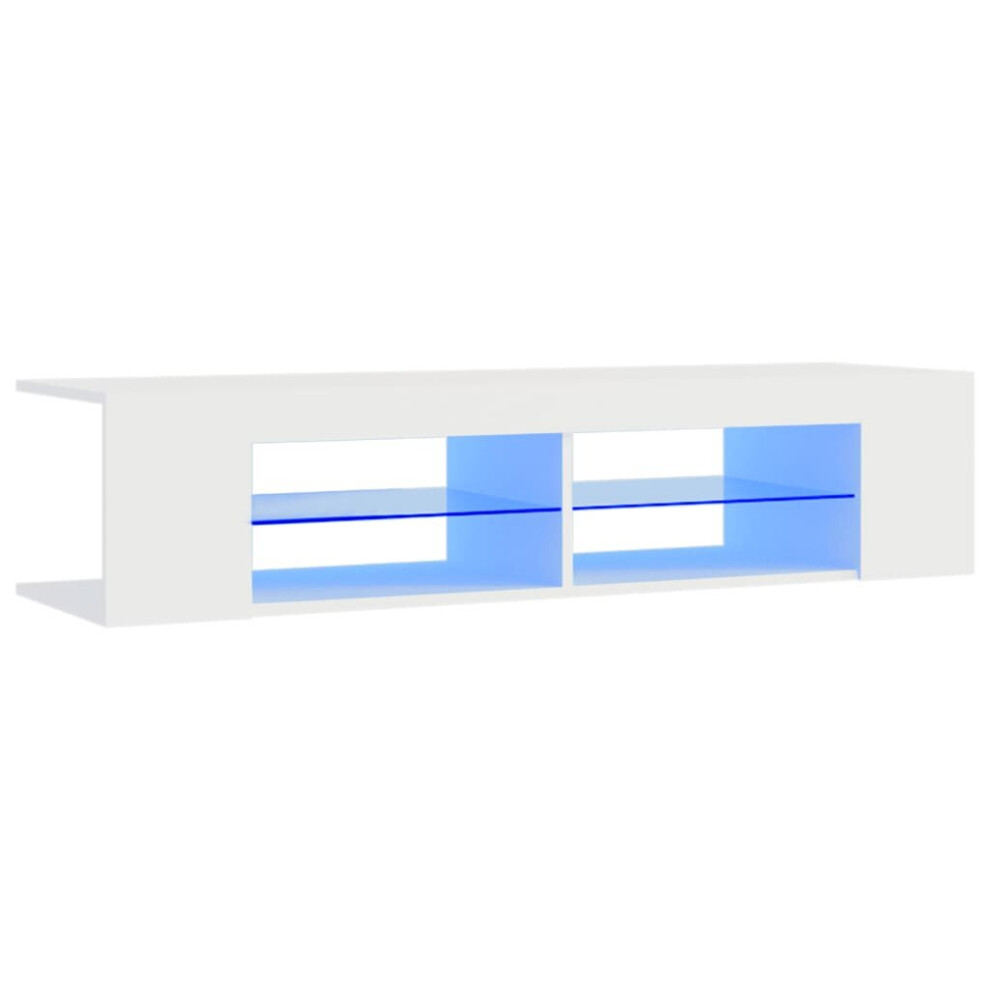 Vidaxl Tv Cabinet With Led Lights White Hifi Stand Desk Tv Unit Hifi Cabinet
