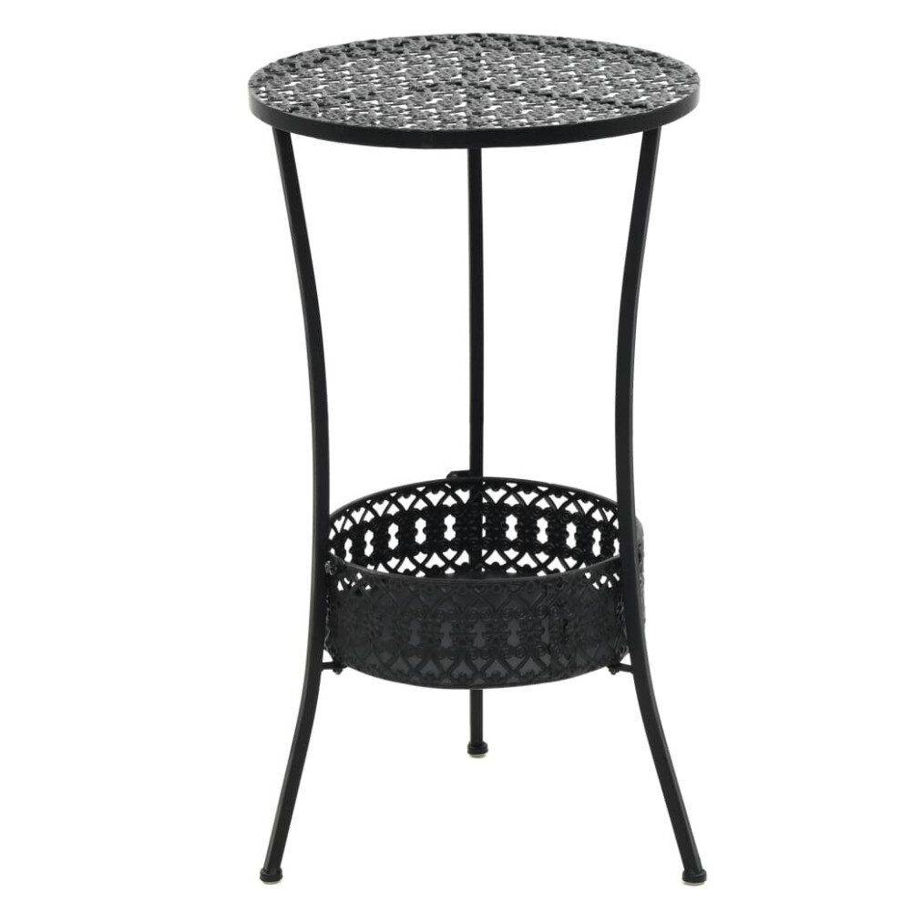 vidaXL Bistro Table Vintage Style Round Metal 40x70cm Black Kitchen Furniture