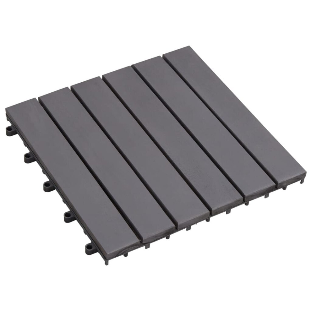 vidaXL 10x Solid Acacia Wood Decking Tiles Grey Wash 30x30cm Flooring Decks