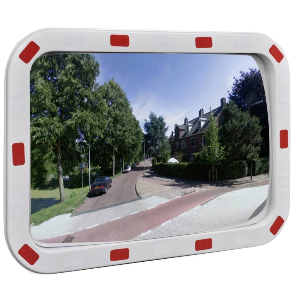 Vidaxl Convex Traffic Mirror Rectangle 40X60cm With Reflectors Road Security