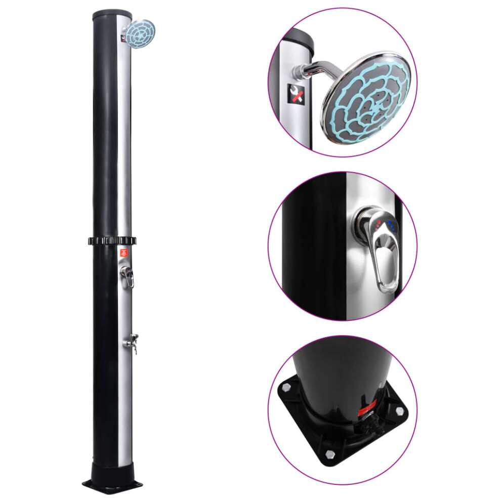 vidaXL Outdoor Solar Shower with Shower Head and Faucet 35 L Showering Stand