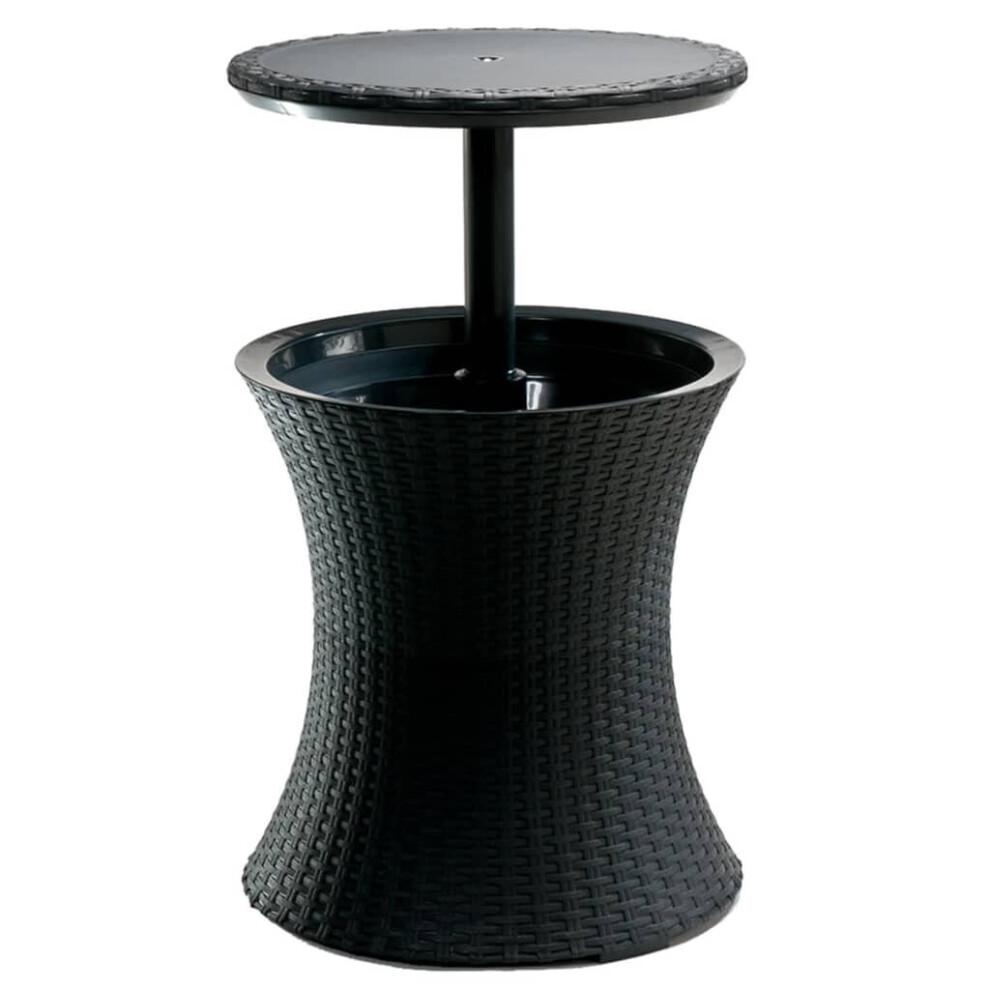 Keter Pacific Cool Bar Rattan Antracite Outdoor Accent Table Party Deck 203835