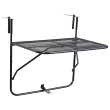 vidaXL Balkontisch Schwarz 60x40 cm Stahl