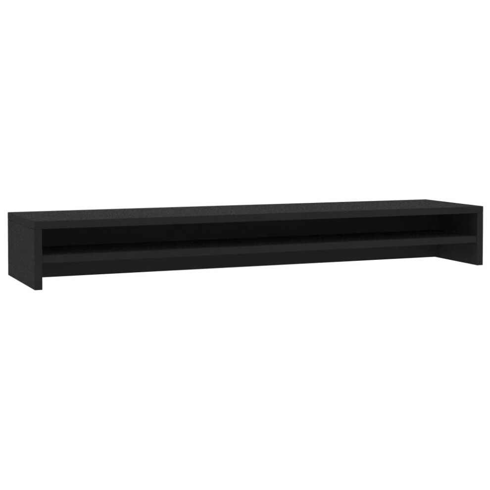 vidaXL Monitor Stand Black Engineered Wood Screen Display Computer Riser Shelf