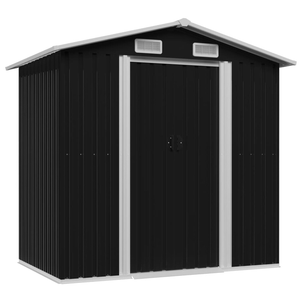 Vidaxl Garden Storage Shed Anthracite Steel Building Outdoor Garage Storage