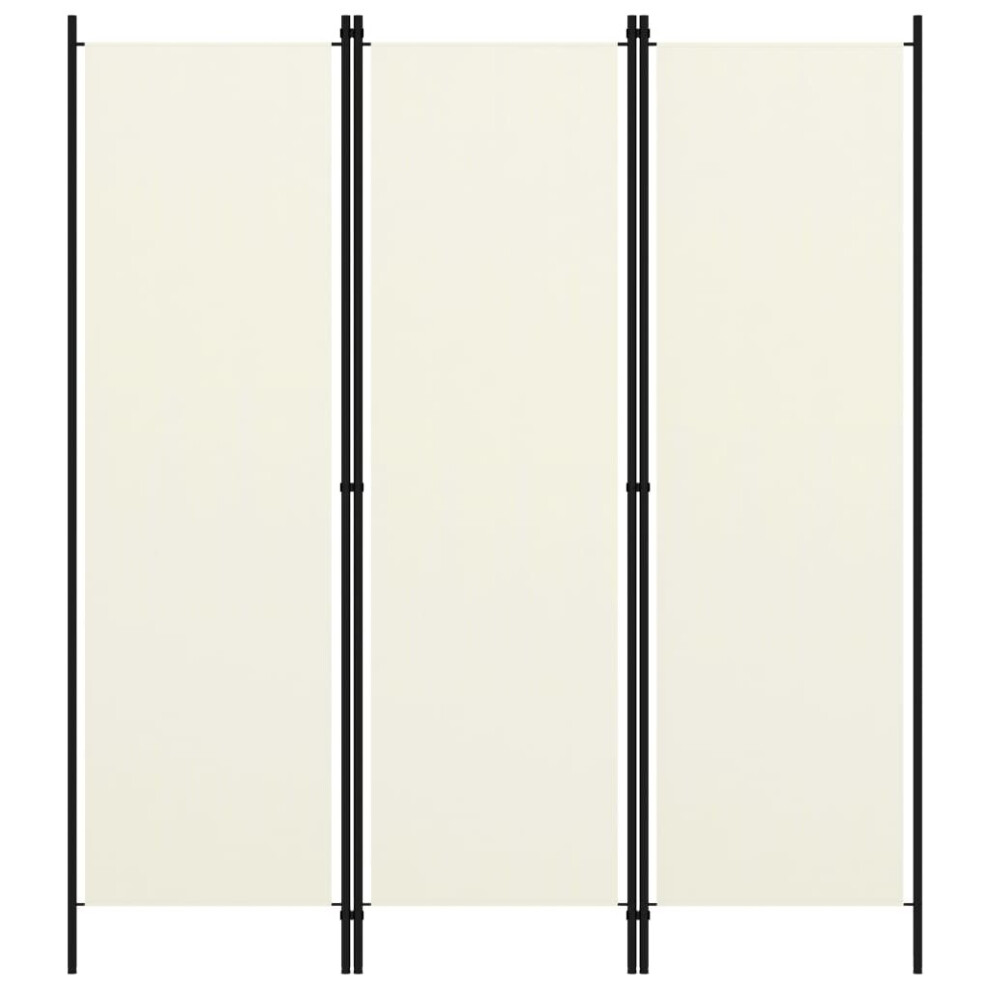 vidaXL 3-Panel Room Divider Cream White 150cm Wall Partition Screen Separator