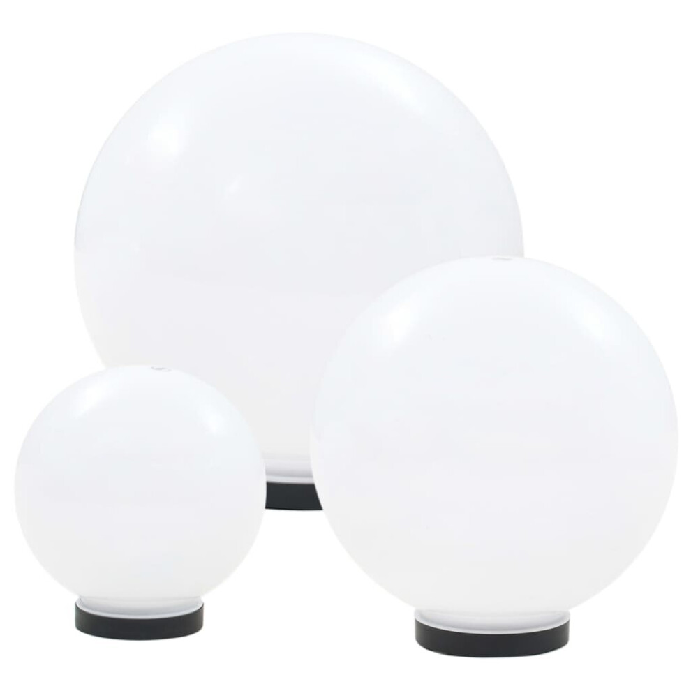 Vidaxl Led Bowl Lamp Set 3 Piece Spherical 20/30/40Cm Pmma Outdoor Lighting