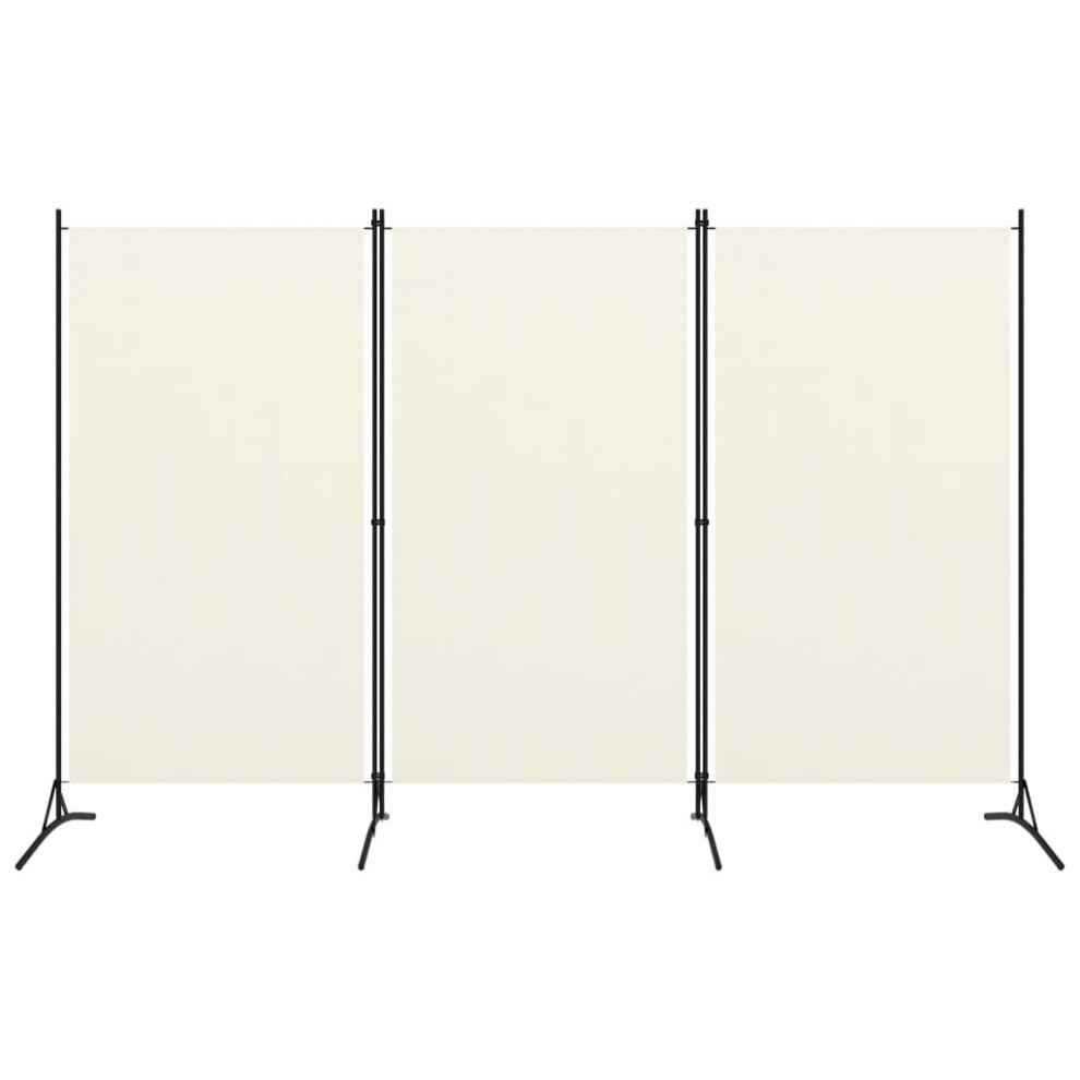 vidaXL 3-Panel Room Divider Cream White 260cm Wall Partition Screen Separator