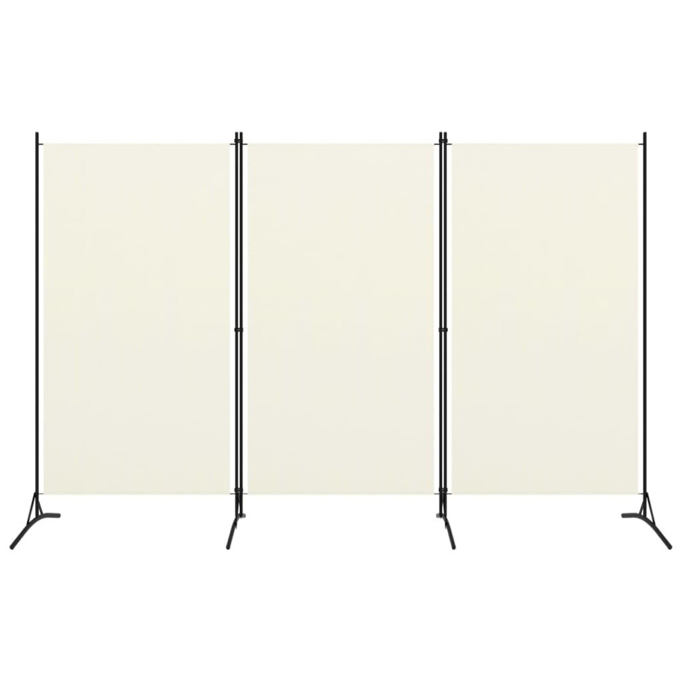 vidaXL 3-Panel Room Divider Wall Partition Screen Room Separator White 260cm