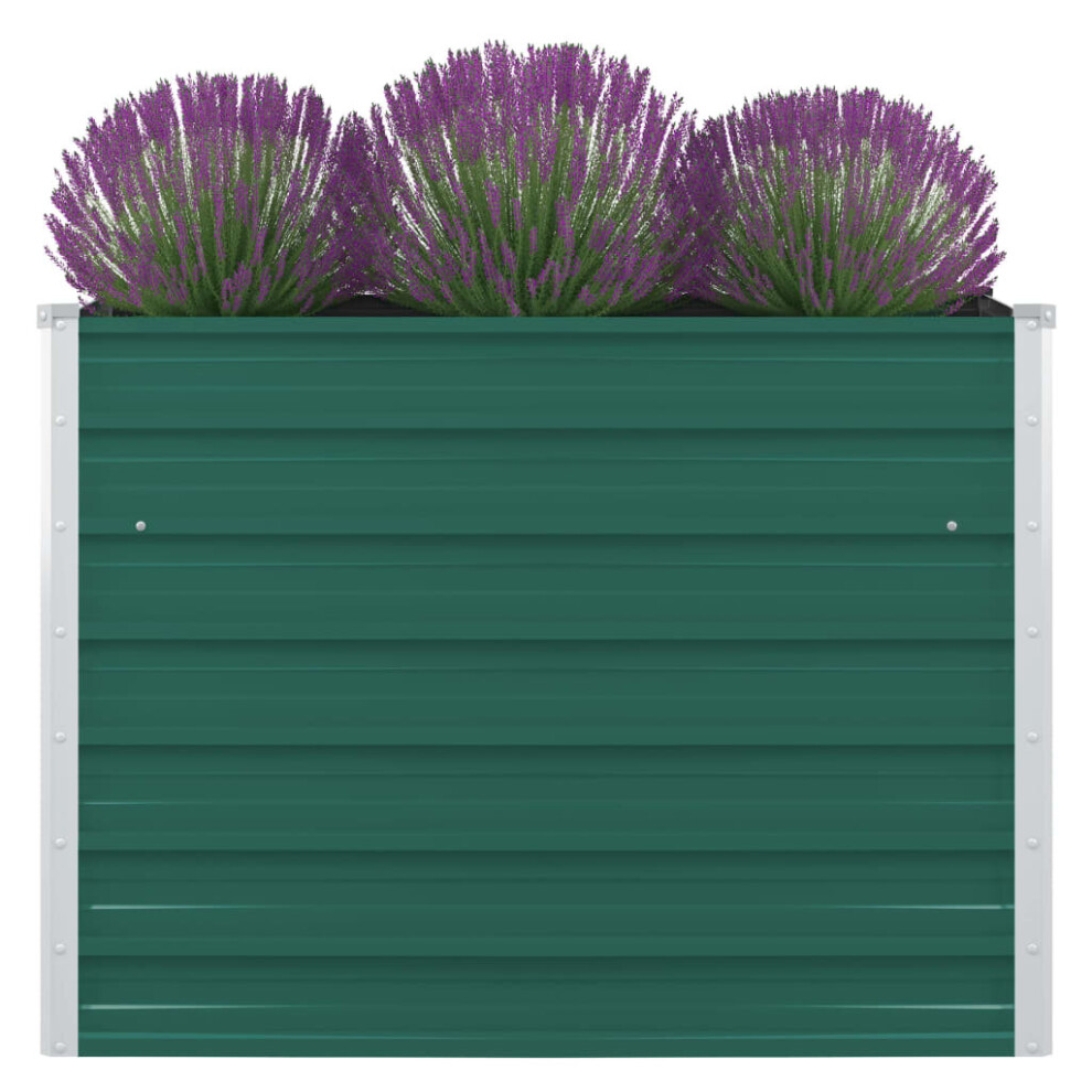 vidaXL Raised Garden Bed Galvanised Steel Green Metal Planter Pot Flower Boxes