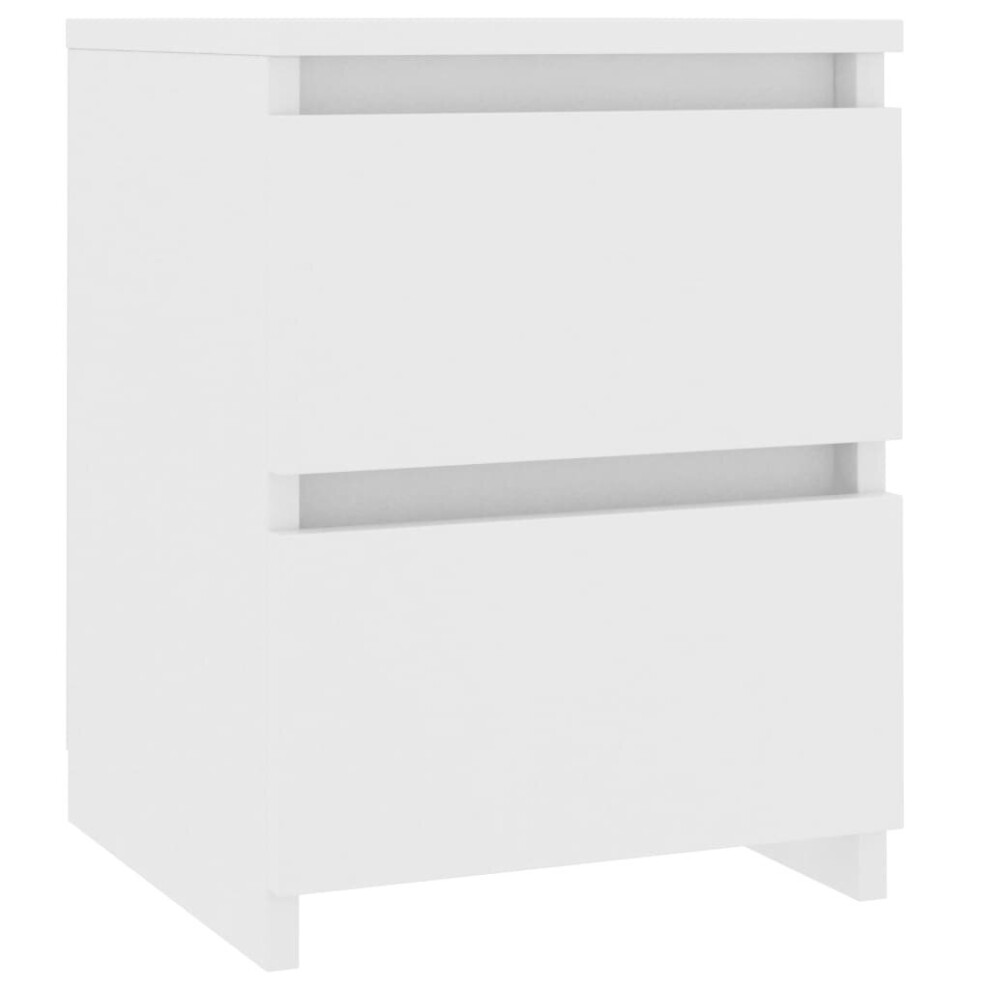 vidaXL Bedside Cabinet Engineered Wood White Bed Cabinet Nightstand End Table