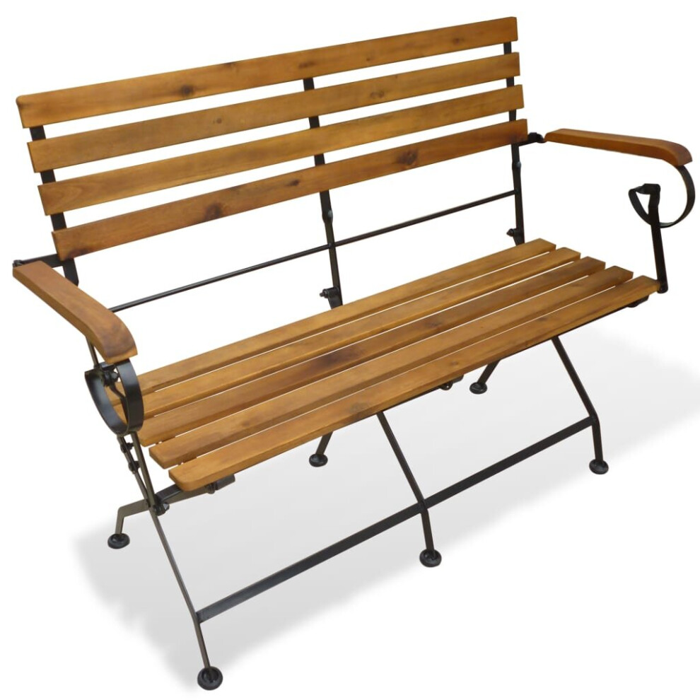 vidaXL Folding Garden Bench Acacia Wood 112x46x85cm Outdoor Patio Park Seat