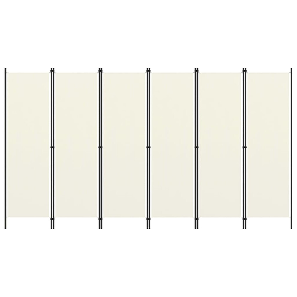 vidaXL 6-Panel Room Divider Cream White 300cm Wall Partition Screen Separator