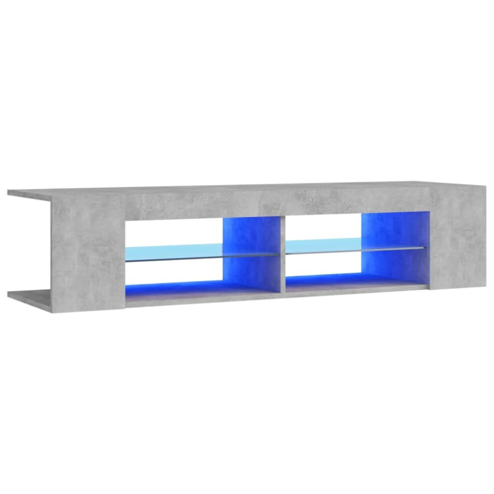 Vidaxl Tv Cabinet With Led Lights Concrete Grey Hifi Stand Desk Stereo Cabinet