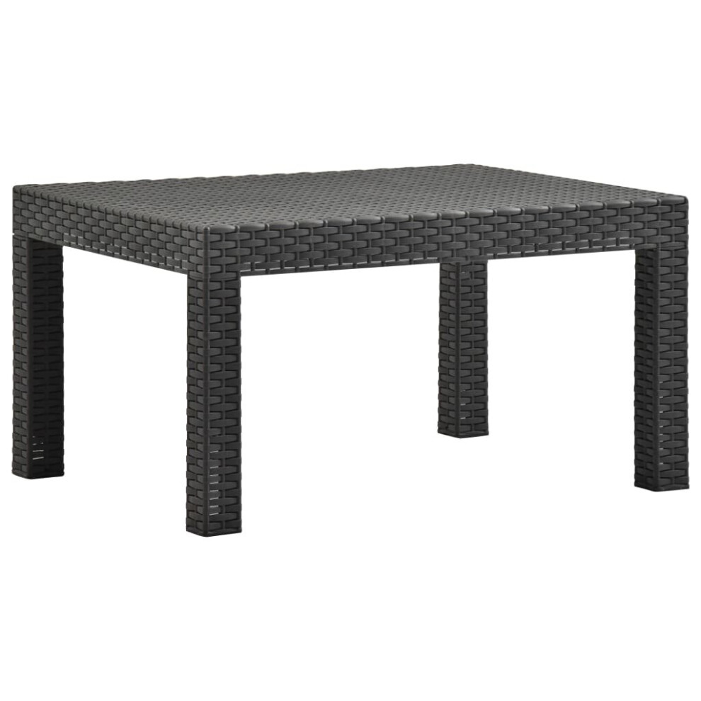 vidaXL Garden Table Anthracite PP Rattan Outdoor Coffee Tea Couch Lounge Table