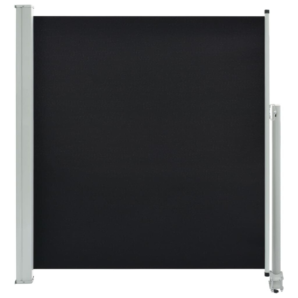 Vidaxl Patio Retractable Side Awning 140X300cm Black Garden Screen Canopy