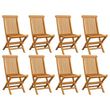 vidaXL 8x Solid Teak Wood Folding Garden Chair Outdoor Dining Chair Seating