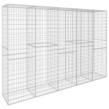 vidaXL Gabionenwand mit Abdeckung Verzinkter Stahl 300 x 50 x 200 cm
