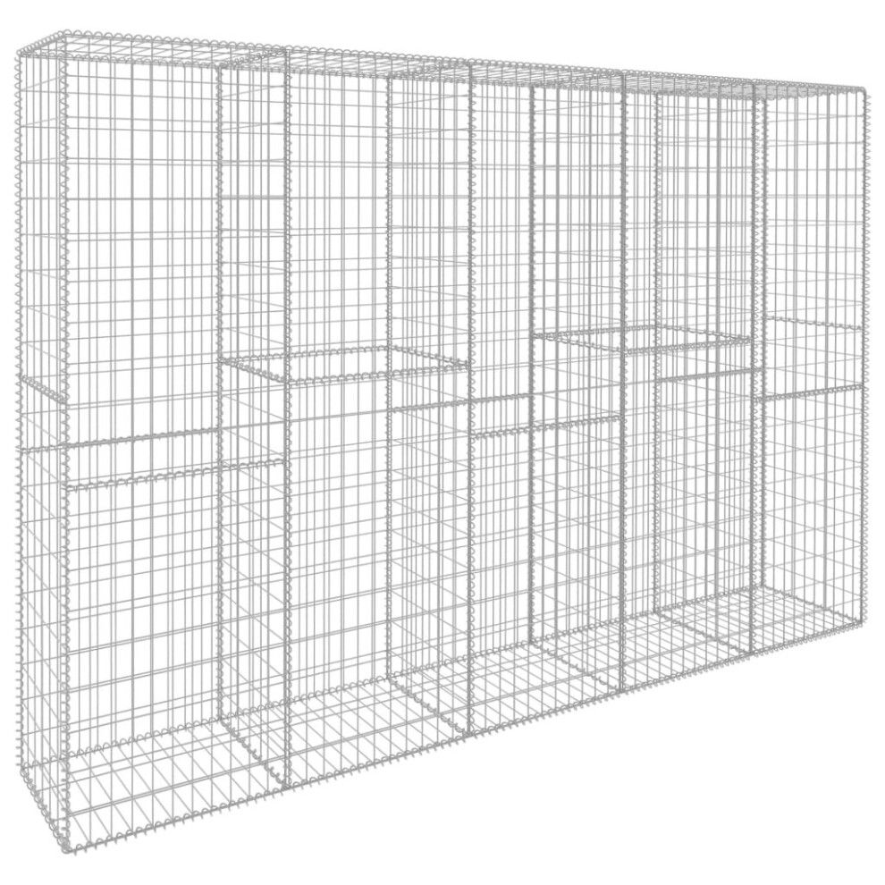 Vidaxl Gabion Wall With Cover Galvanised Steel 300X50x200cm Retaining Wall 8719883608877