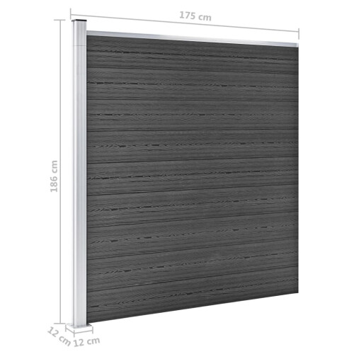 VidaXL vidaXL Zaunelement WPC 175x186 cm Schwarz 1