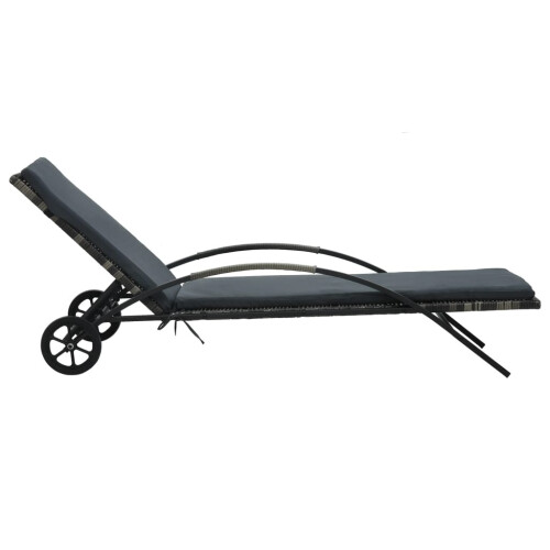 VidaXL vidaXL Sonnenliegen mit Tisch Poly Rattan Anthrazit 2