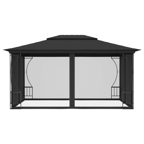 VidaXL vidaXL Pavillon mit Netz 300x400x265 cm Anthrazit 2
