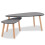 VidaXL vidaXL Solid Pinewood Coffee Table Set 2 Piece Black Home Office Side End 2