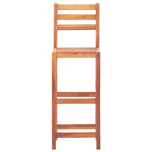 VidaXL vidaXL 4x Solid Acacia Wood Bar Chairs with Backrest Garden Counter Stool 2