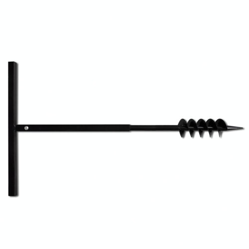 VidaXL vidaXL Ground Drill with Handle Auger Bit 80mm 2 Spirals Steel Black Digger 2